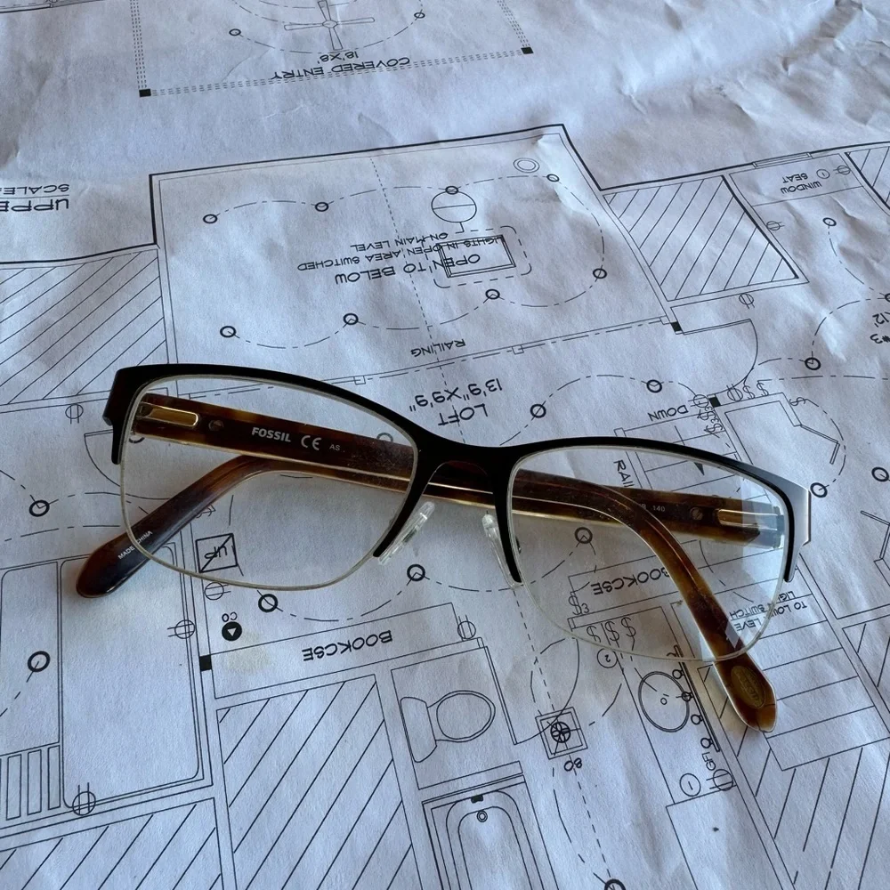 Fossil Semi-Rimless Eye‎ Glasses FOS6045 Matte Brown